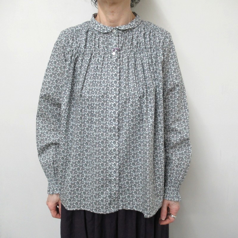 sosotto  リバティチビ衿シャーリングブラウス /OWH02 【日本製】